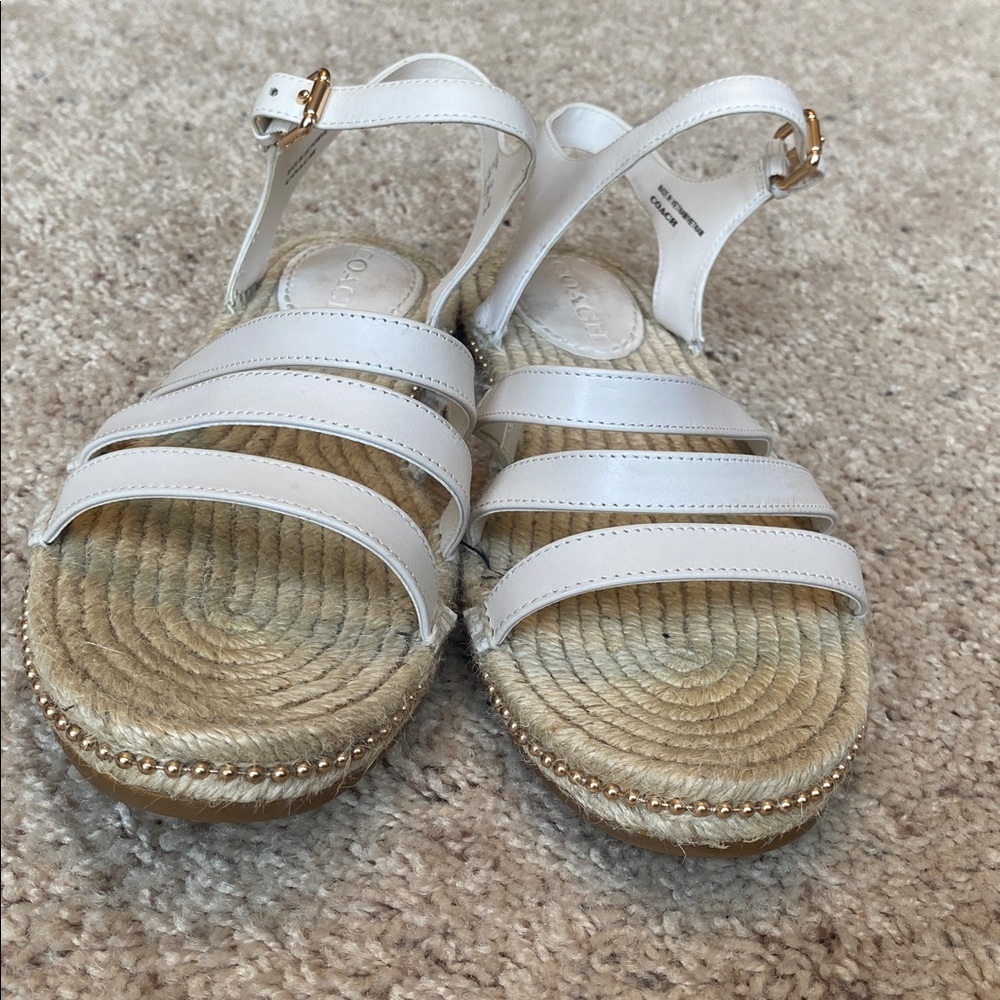 Women’s White Espadrille Strappy Sandals - Picture 2 of 10